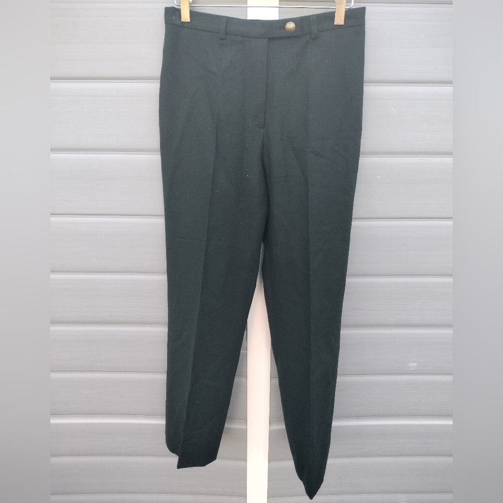 Habsburg Women Green Wool Dress Pants 8 NWOT